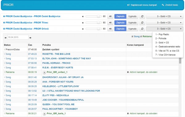 InStore Rádio Full služba streamování hudby a reklam