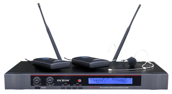 MBD 932 bezdrátový mikrofon diverzitní náhlavní / klopový, ruční, 2kanálový do racku